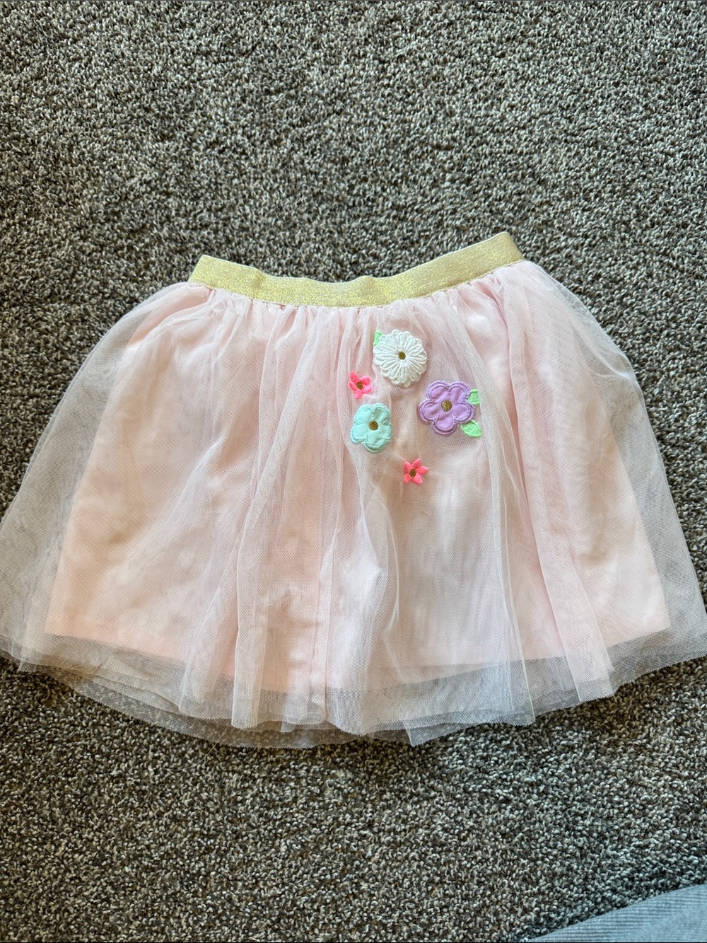 Carter's Pink Tulle Skirt with Gold Waistband